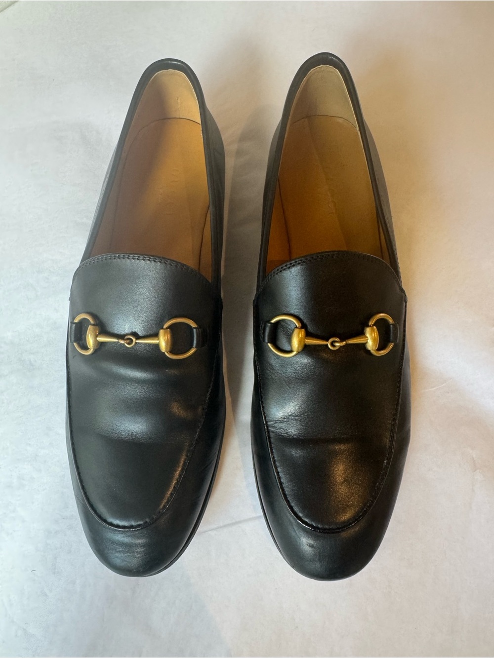 Gucci Leather Jordaan women horsebit Loafers size 37 7 authentic